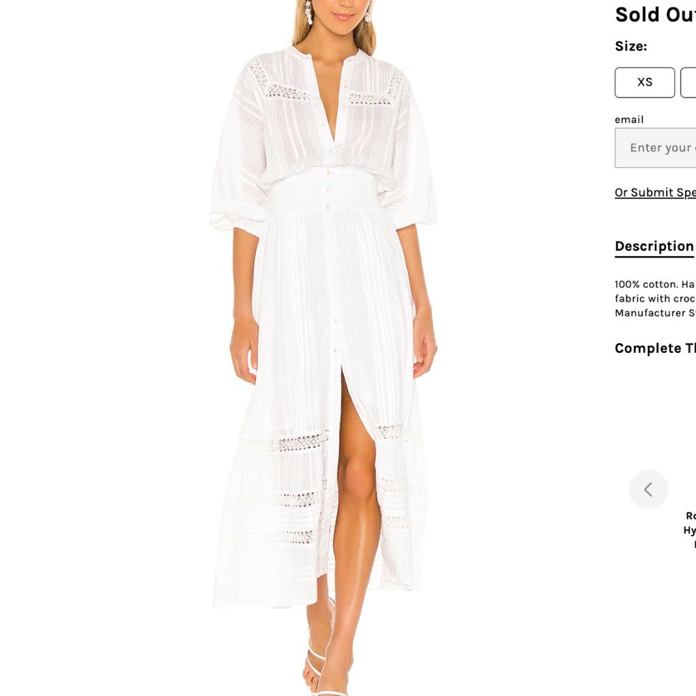 CLEOBELLA Bijou white Midi Dress XS